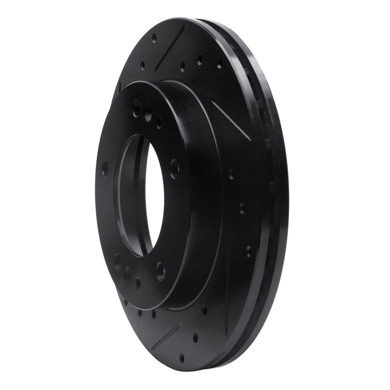 Kia Sportage Brake Rotor (1) - Front Left - R1 Concepts - Drilled & Slotted - Black - `95-`02